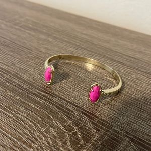 Kendra Scott cuff elton gold bracelet. Hot pink.